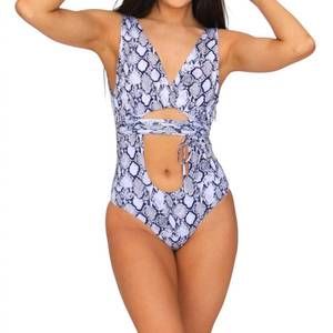 NEW ENVYA written in the sand one-piece swimsuit in grey/white